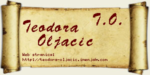 Teodora Oljačić vizit kartica